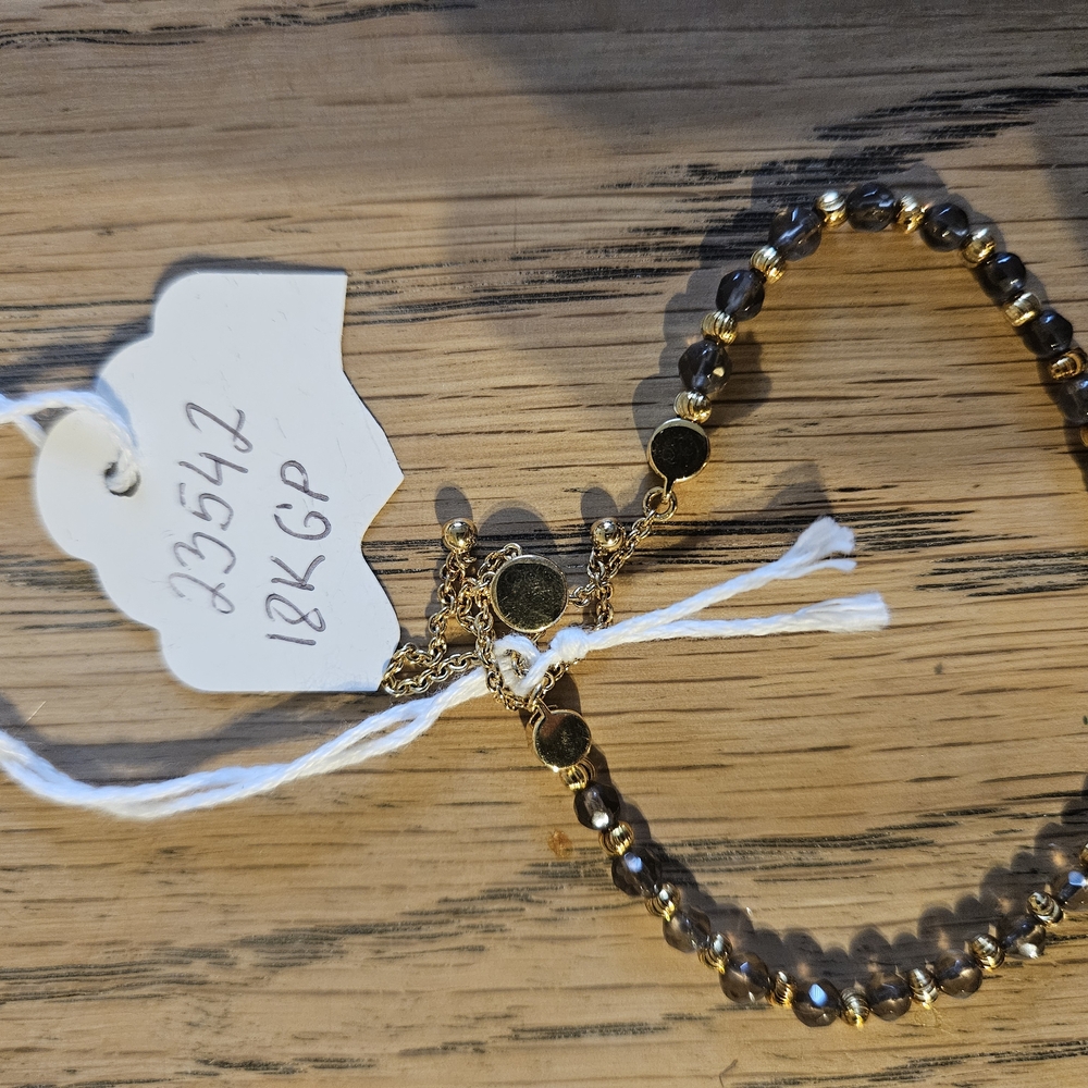 Gold and Black Beaded Bracelet